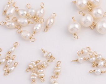 USA Gold Filled Permanent Jewelry Connectors Charms Pearl Connectors Real Gold Filled 2.5mm 6mm