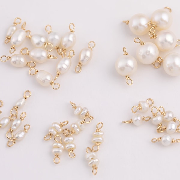 USA Gold Filled Permanent Jewelry Connectors Charms Pearl Connectors Real Gold Filled 2.5mm 6mm