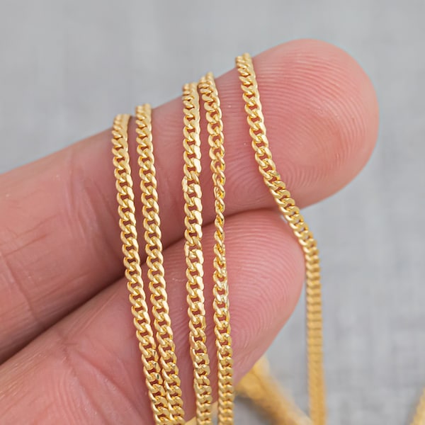Gold Filled Satellite 1.5mm Curb half Round Chain, Wholesale, USA Made, Chain by foot