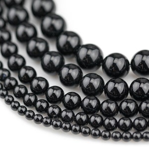 Onyx beads AAA grade black round beads, 3mm 4mm 6mm 8mm 10mm 12mm 14mm 16mm gem stone beads strand, genuine loose stone beads Full 15.5 image 7