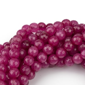 Violet Raspberry- JADE Faceted Round -Full Strand 15.5 inch Strand, 4mm, 6mm, 8mm, 12mm, or 14mm Beads-Full Strand 15.5 inch Strand