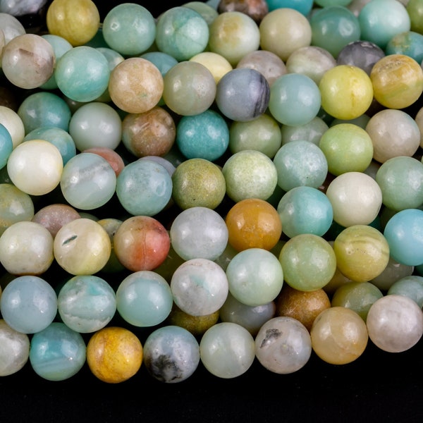 AMAZONITE Beads smooth round sizes- 4mm, 6mm, 8mm, 10mm, 12mm-Full Strand 15.5 inch Strand- Best Quality  AAA Quality Gemstone Beads