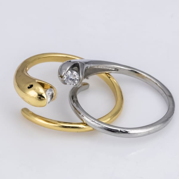 Adjustable Dainty Snake Ring Thin Serpent Ring Stackable Ring Gold Open Ring Adjustable Ring