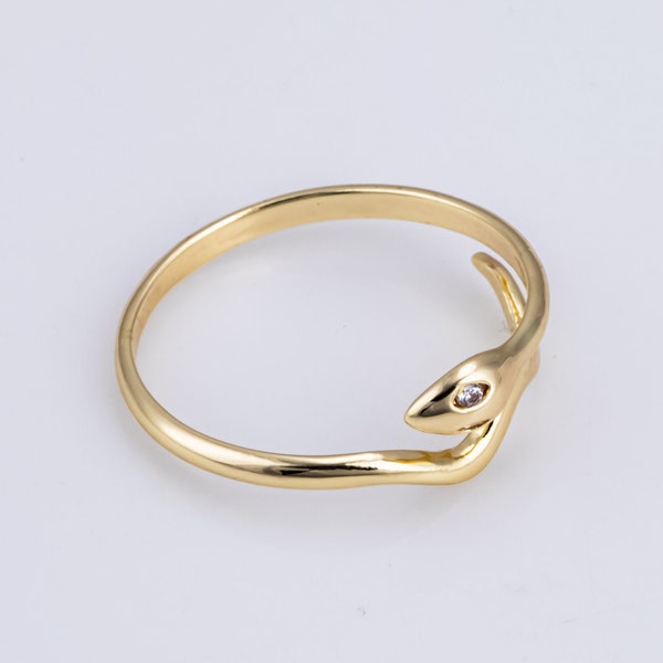 Adjustable Dainty Snake Ring Thin Serpent Ring Stackable Ring Gold Open Ring Adjustable Ring