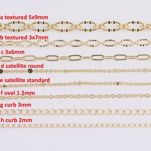 Dainty 14k Gold Plated Paperclip Chains - Tarnish Resistant Popular Dainty Satellite Oval Curb Fancy Paperlclip chain - Sold by the yard