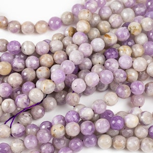 Natural Pink Amethyst Beads Faceted Round 4mm, 6mm, 8mm, 10mm, 12mm- Full 15.5 Inch strand AAA Quality