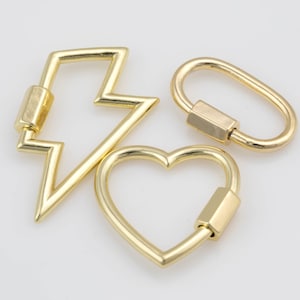 18k Gold  Carabiner Assorted Shapees- 1 pc per order