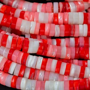 AAA Multi Color Mother of Pearl 4mm 6mm 8mm Heishi Beads 15.5&quot; Strand Shell Beads