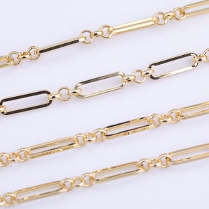 18k Gold Large Figaro Chain 5x14mm by the yard