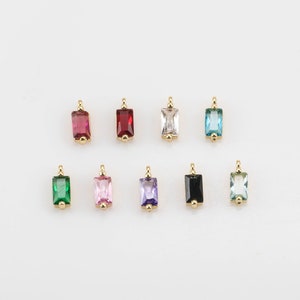 6pc 18k Gold Birthstone Charm Tiny, Necklace Earring Bracelet Supplies, Jewelry Supply Charms Personalized Delicate Dainty Pendant