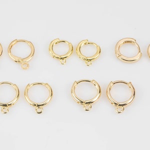 4pc Gold Filled Earring Hoops Lever Back one touch w/ open link Lever Hoop earring Nickel free Lead Free for Earring Charm Making Findings image 9