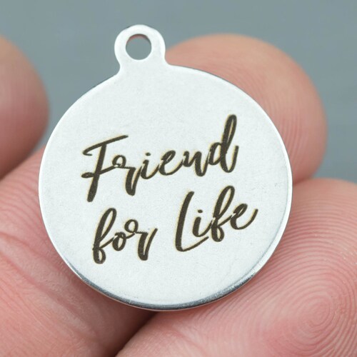 Stainless Steel Charms Boss Lady Laser Engraved Silver Etsy