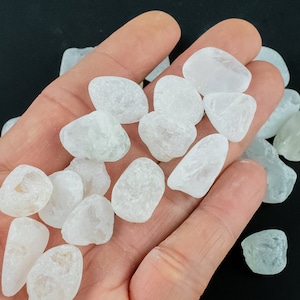 1 pc Natural Frosted Quartz Medium Tumbled Stone- .5 inch-1.25 inch