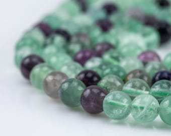 Natural Rainbow Fluorite Beads  Fluoride Grade AAA  Round, 6mm, 8mm, 10mm, 12mm-Full Strand 15.5 inch Strand AAA Quality  Smooth