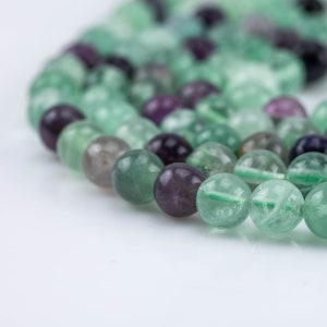 Natural Rainbow Fluorite Beads  Fluoride Grade AAA  Round, 6mm, 8mm, 10mm, 12mm-Full Strand 15.5 inch Strand AAA Quality  Smooth