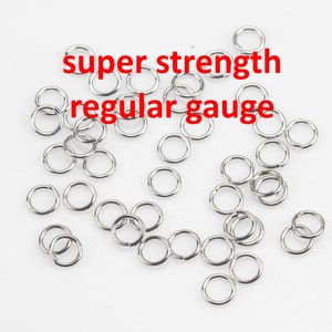 White Gold Silver Tone SUPER STRONG/ Regular Thickness Jump Rings 3mm 4mm 5mm. Carbon Steel - Extremely sturdy