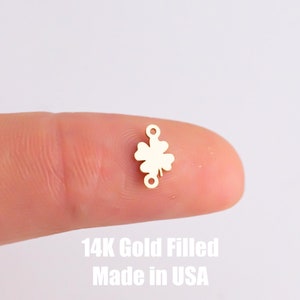 Four Leaf Clover Connector 14K Gold Filled Connectors or Sterling Silver Clover Connectors Bracelet or Necklace - Permanent Jewelry Supply