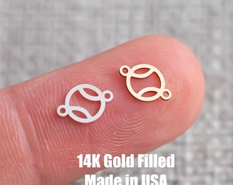 ゴールドフィルドテニスボールコネクター - スターリングシルバー