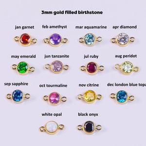 Connettori riempiti in oro da 3 mm, connettori in argento Sterling 14/20 o pietra portafortuna aggiuntiva, realizzati negli Stati Uniti, ciondolo e connettore riempiti in vero oro 14k.