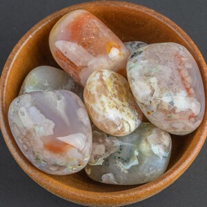 Natural Cherry Sakura Blossom Agate Tumbled Nuggets - .5 inch-1.5 inch Size