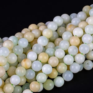 Natural Peruvian Green OPAL Beads -   Round - 6mm 8mm 10mm or 12mm - Full 15.5" 15.5 inch strands  Smooth Gemstone Beads