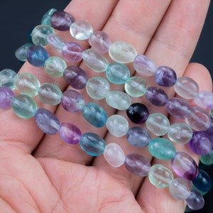 Rainbow Fluorite Gemstone Bracelet Bracelet Stretchy String Oval Bracelet Natural Gemstone Bracelets - Gemstone Nugget Bracelets Bracelet