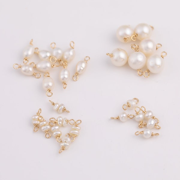 USA Gold Filled Permanent Jewelry Connectors Charms Pearl Connectors Real Gold Filled 2.5mm 6mm