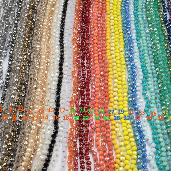 6mm Double Wrap Knotted crystal necklaces. Long Hand-Knotted Crystal- 60 inches long! - Long Necklace