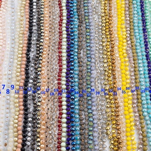 NEW COLORS! 6mm- Single Wrap Knotted crystal necklaces. Long Hand-Knotted Crystal- 36inches long! - Long Necklace