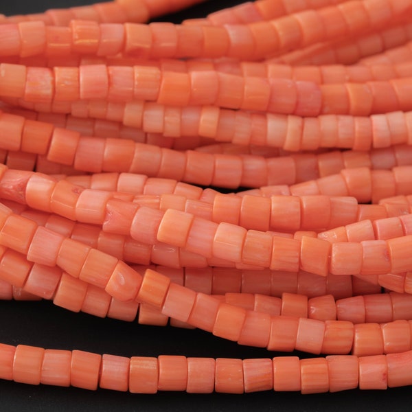 Light Pink Bamboo Coral Free Form Barrel High Quality 4.5mm Full Strand 16" Gemstone Beads