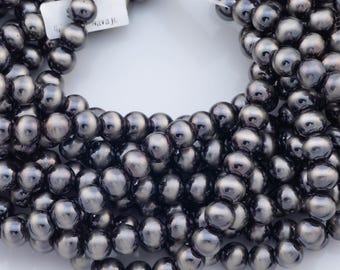 Navajo Pearl Hematite Beads 8mm 10mm 12mm Natural Untreated 15.5" Strands Natural Hematite Loose Bead