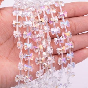 Bow Ribbon Crystal Beads 1 Full Strand