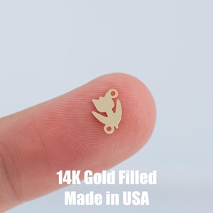 Conector de joyería permanente de flor de tulipán - Detalle intrincado - Revestido en oro de 14 kt o plata esterlina - Hecho en EE. UU. - Personalizado