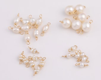 USA Gold Filled Permanent Jewelry Connectors Charms Pearl Connectors Real Gold Filled 2.5mm 6mm