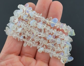 Opalite Quartz Stretchy String Bracelet Natural Gemstone Crystal Bracelets Handmade Jewelry Bracelet Crystal Bracelet