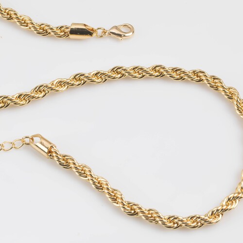 18k Gold 16 18 Necklace Rope Chain 3mm 