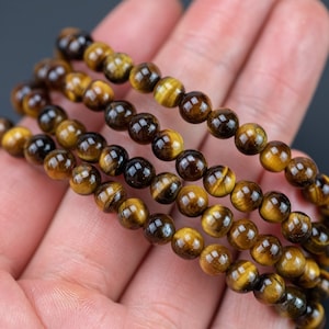 Tiger Eye Round Stretchy String Bracelet Tiger's Eye bracelet Tigerseye Tigers Eye Handmade Jewelry Bracelet Crystal Bracelet
