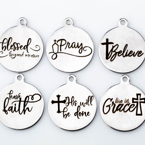 Stainless Steel Charms Religious Christian Charms Collection Etsy