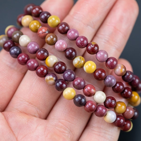 Mookaite Bracelet 6mm Jasper Stretchy String 6 mm Round Bead Bracelet Handmade Jewelry Bracelet Crystal Bracelet