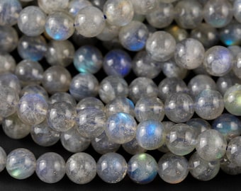 Natural AAA  Blue Labradorite 4mm 6mm 8mm 10mm 12mm Round Beads Nothing But Fire Best Quality Large Round Labradorite Beads 15.5" Smooth