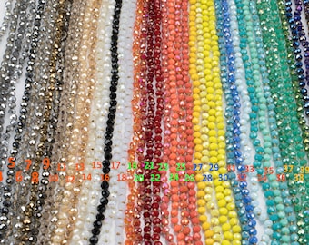 6mm Double Wrap Knotted crystal necklaces. Long Hand-Knotted Crystal- 60 inches long! - Long Necklace