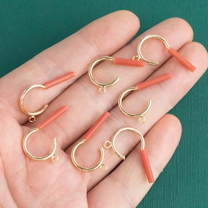 Oorbellen Vergulde messing oorbel paal Hoop met lus Messing oorbel bedels vorm oorbel connector oorbel bevindingen sieraden aanbod sx1
