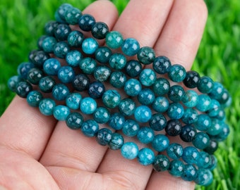 Apatite 6mm Round Stretchy String Oval Bracelet Natural Crystal Gemstone Bracelets - Gemstone Bracelets Handmade Jewelry Bracelet
