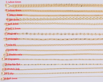 16" 14K Gold Anti-Tarnish Necklace Selection Oval Paperclip Singapore Ball Satellite Link Chain Necklaces High Quality Layering Chain