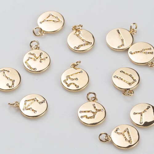 Astrology Zodiac Symbol Charms Constellation Gold Charms Etsy