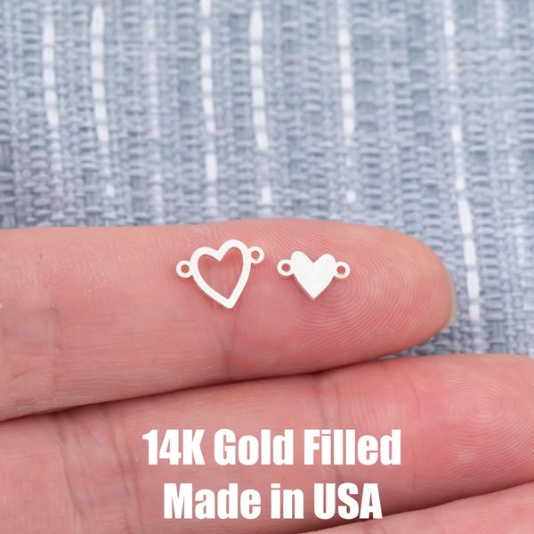 Mother Mom Daughter Heart Set Connector - 14Kt Gold Filled or Sterling Silver Connectors- for Bracelet or Necklace Permanent Jewelry Supply