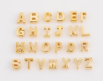 Tiny Dainty Letter Beads Alphabet Letters 14k Gold Letter Beads