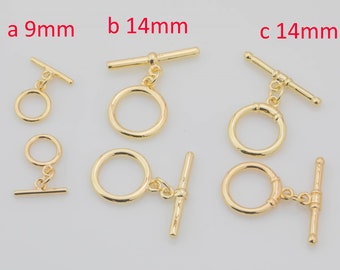 2pc 14K Gold Filled Toggle Clasp Silver Clasp for Bracelet Necklace Jewelry Making Supply