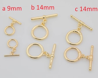 2pc 14K Gold Filled Toggle Clasp Silver Clasp for Bracelet Necklace Jewelry Making Supply