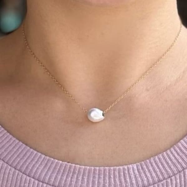 9-10mm Large hole pearl- High Quality Nugget Freshwater Pearl- 1 pc